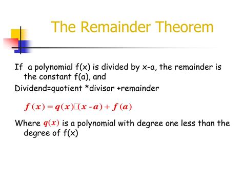 remainder theorem and factor theorem examples